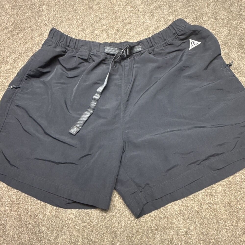 Nike ACG Trail Shorts Outdoor Hiking Zip Pocket Black Men's Size XL